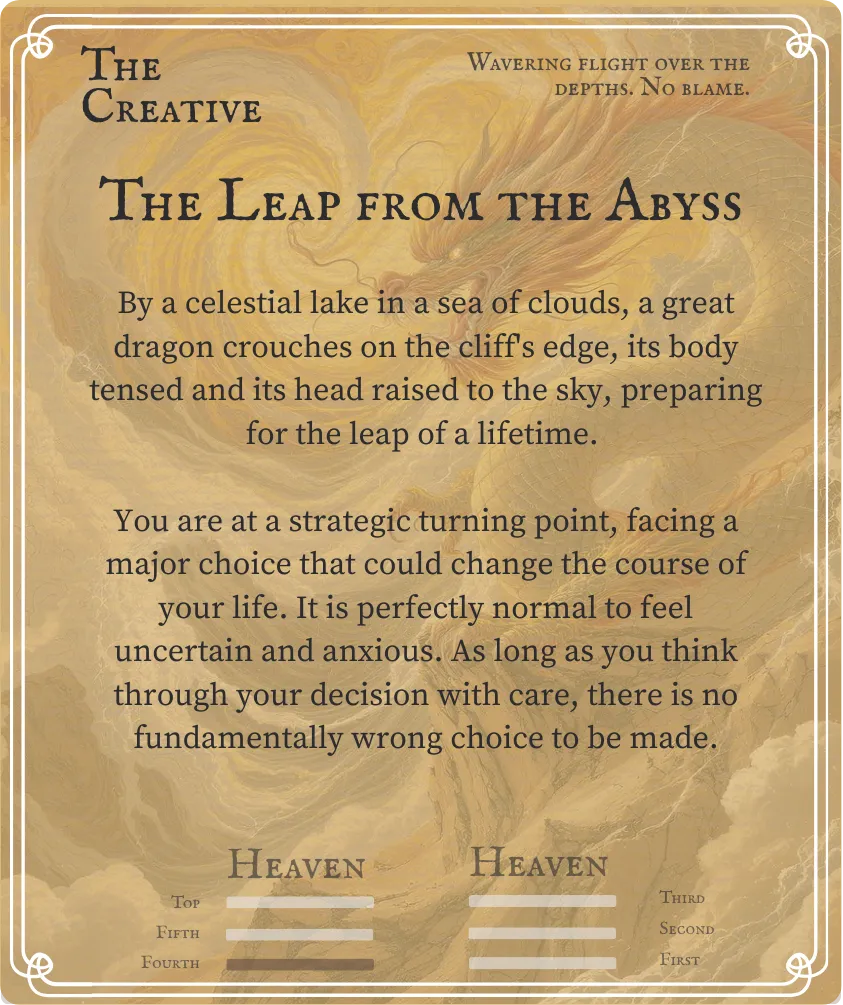 The Creative Hexagram Nine in the Fourth Line — Back