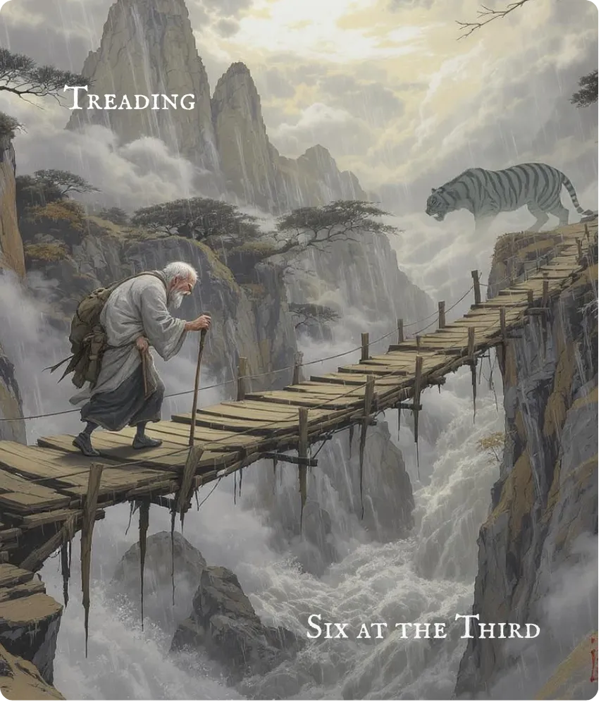 Hexagram 10 — Six in the Third Card