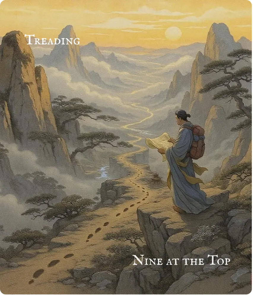 Hexagram 10 — Nine at the Top Card