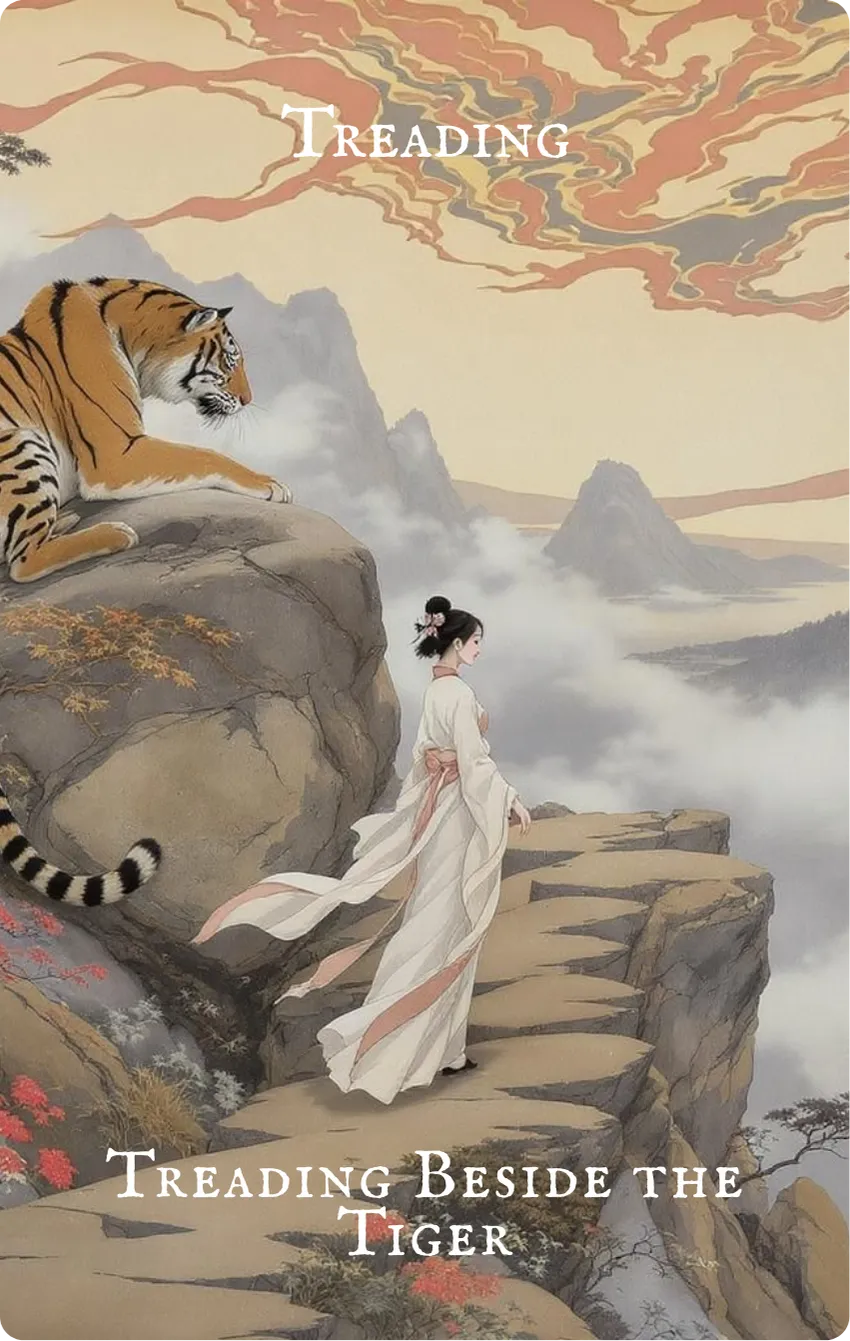 Hexagram 10 Treading (Conduct) Card — Front