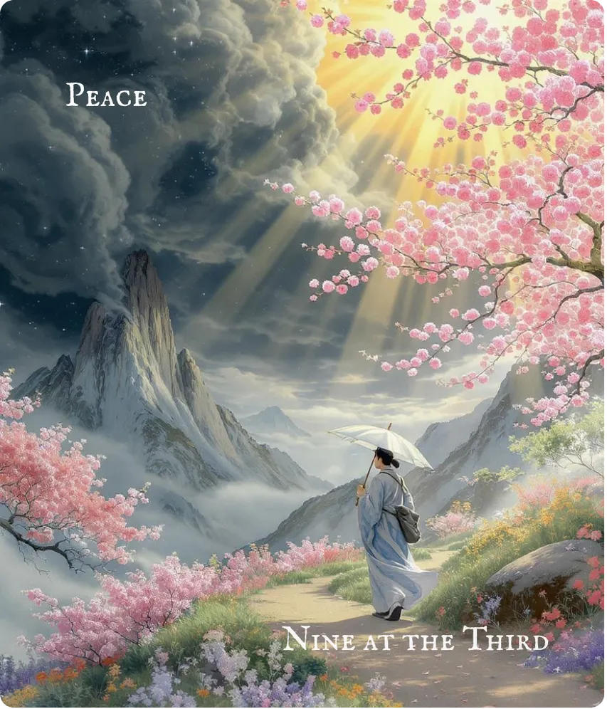 Hexagram 11 — Nine in the Third Card