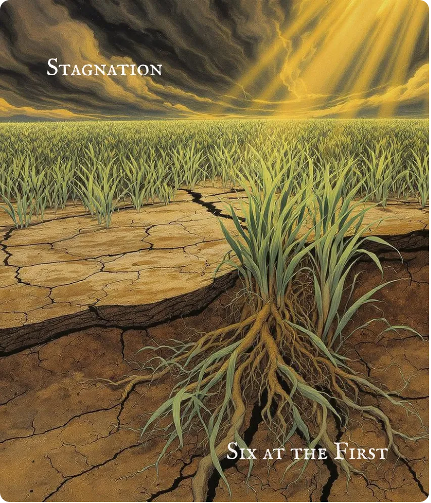 Hexagram 12 — First Six Card