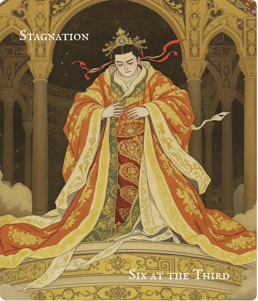 Hexagram 12 — Six in the Third Card