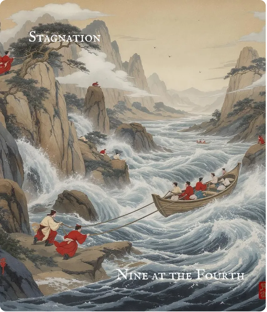 Hexagram 12 — Nine in the Fourth Card