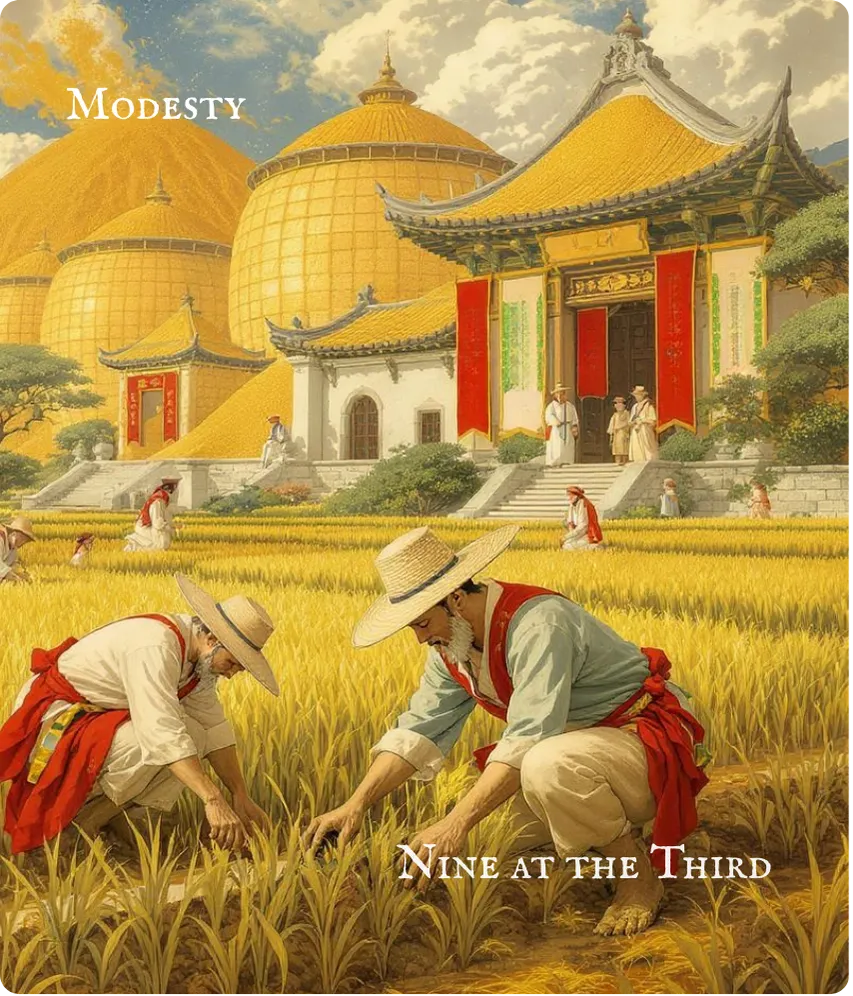 Hexagram 15 — Nine in the Third Card