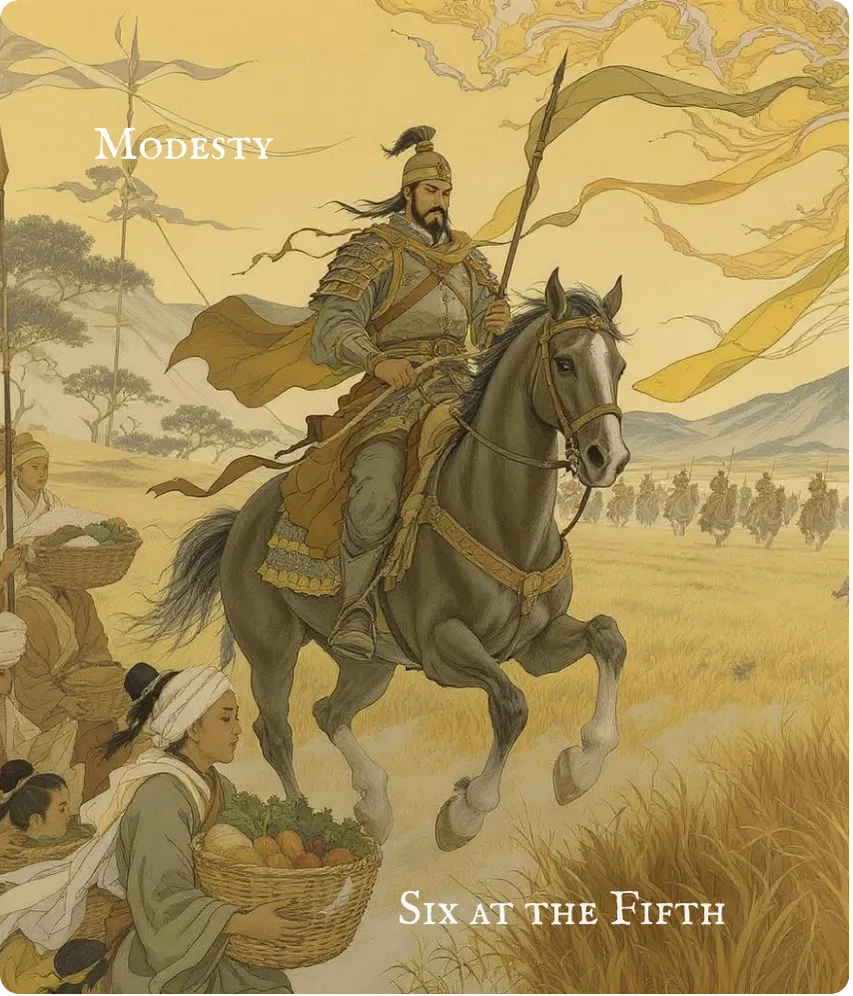 Hexagram 15 — Six in the Fifth Card