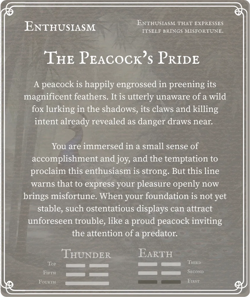 Hexagram 16 Enthusiasm — First Six Card Back