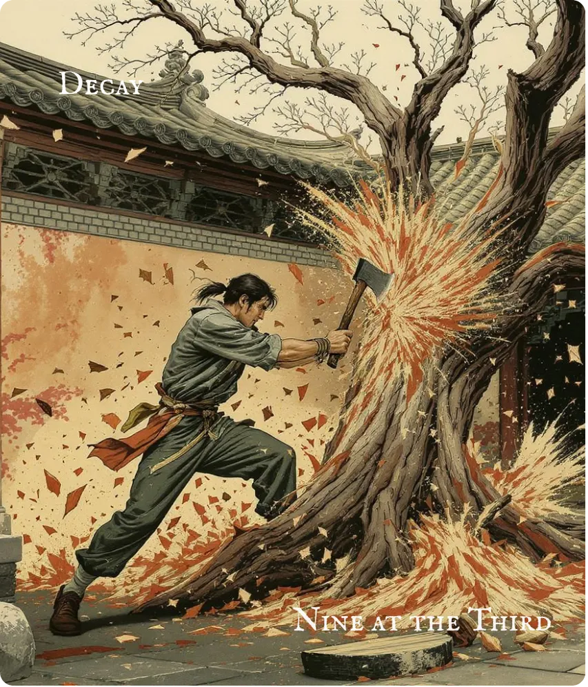 Hexagram 18 Work on What Has Been Spoiled — Nine in the Third Card