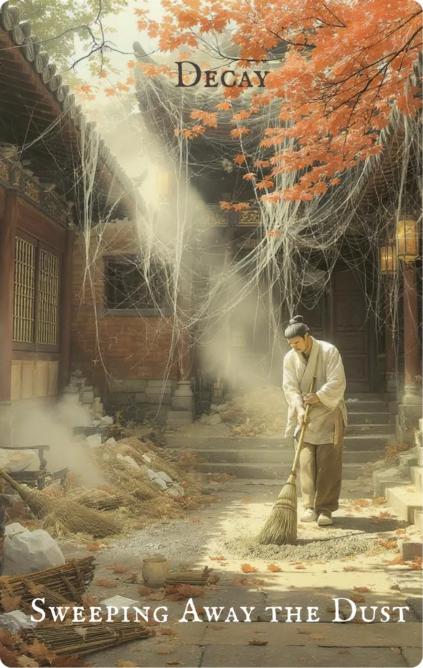 Hexagram 18 Work on What Has Been Spoiled Card — Front