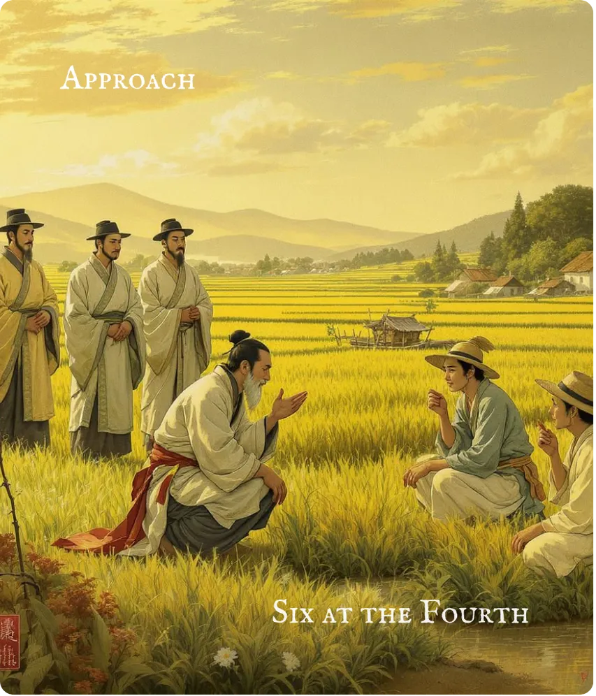 Hexagram 19 Approach — Six in the Fourth Card Front