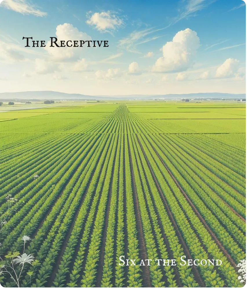 Hexagram 2 Six in the Second — Straight, Square, and Great Card