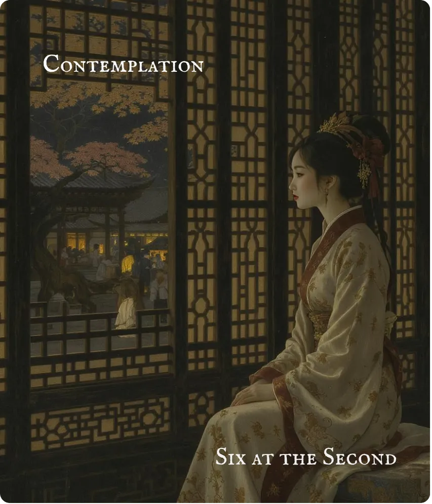 Hexagram 20 Contemplation (View) — Six in the Second Card