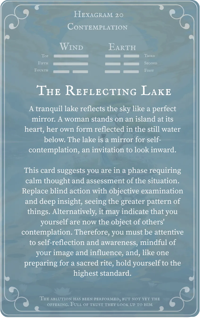 Hexagram 20 Contemplation (View) Card — Back