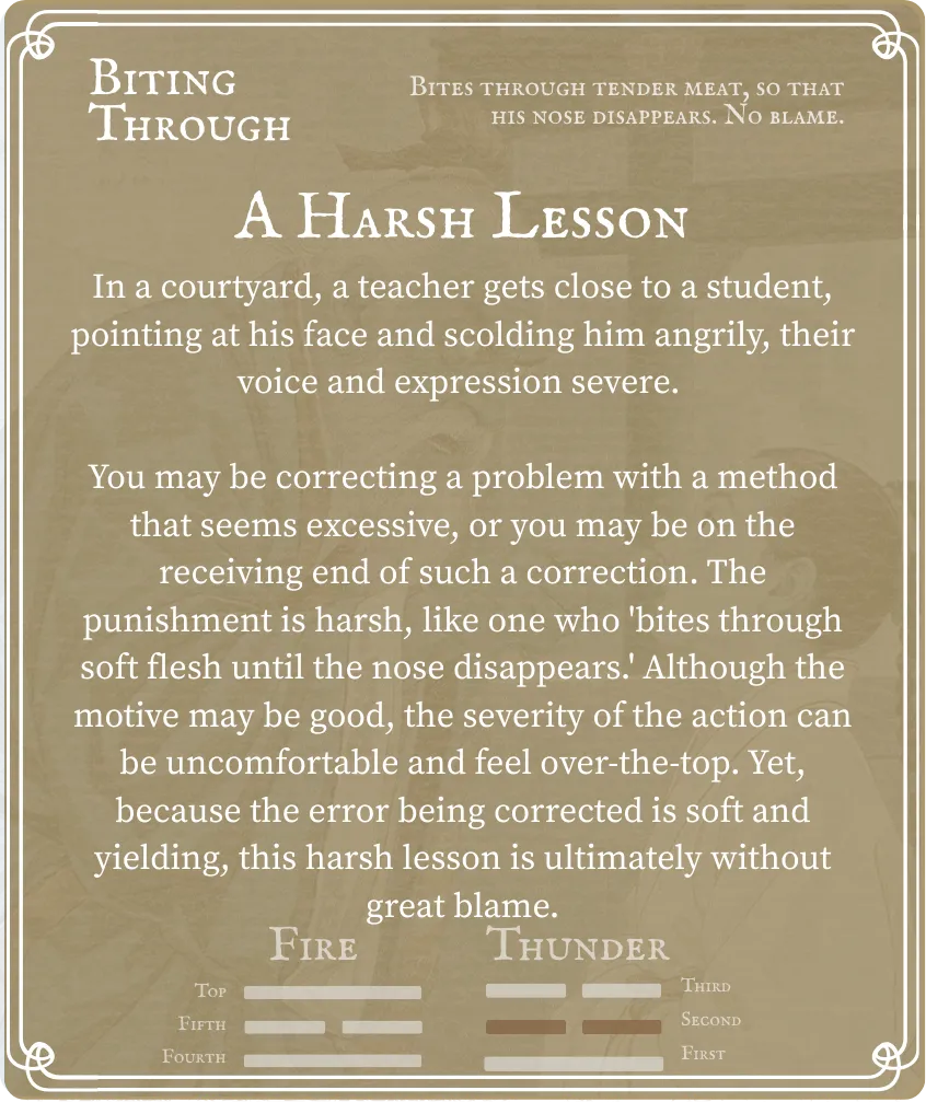 Hexagram 21 Biting Through — Six in the Second Card Back