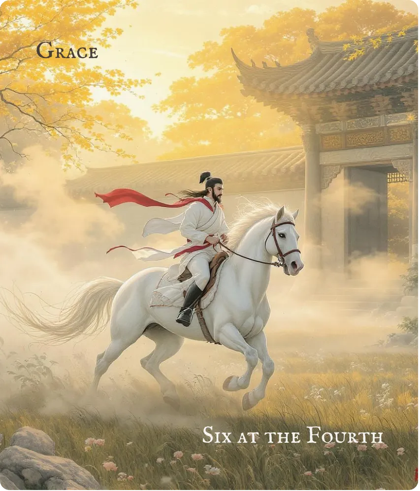 Hexagram 22 Grace — Six in the Fourth Card Front