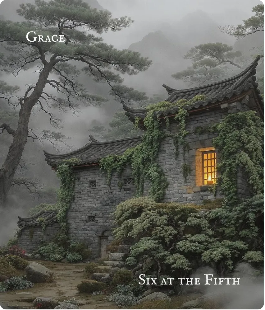 Hexagram 22 Grace — Six in the Fifth Card Front