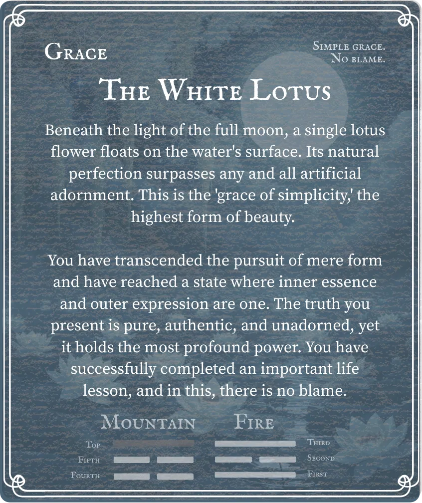 Hexagram 22 Grace — Nine at the Top Card Back