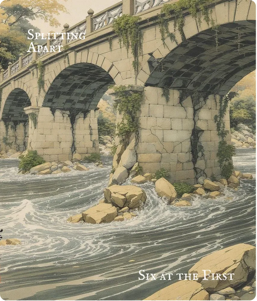 Hexagram 23 Splitting Apart — First Six Card