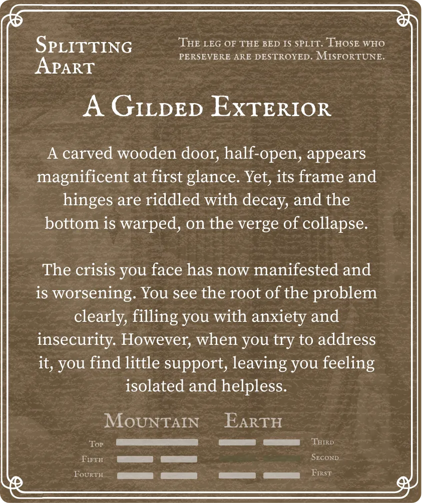 Hexagram 23 Splitting Apart — Six in the Second Card Back