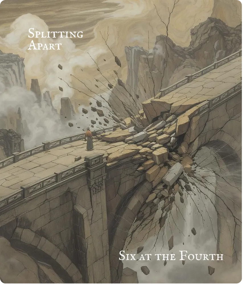 Hexagram 23 Splitting Apart — Six in the Fourth Card