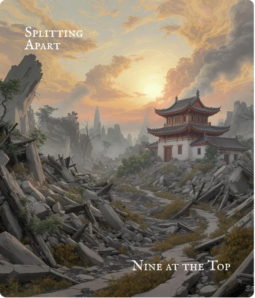 Hexagram 23 Splitting Apart — Nine at the Top Card