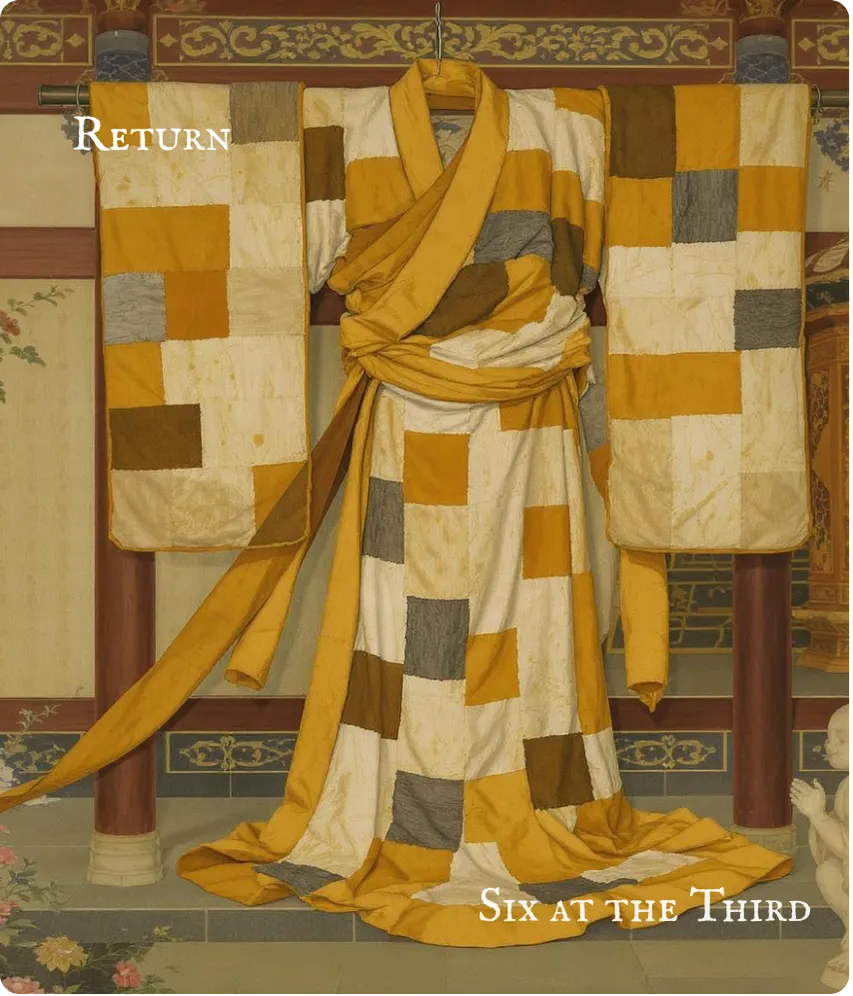 Hexagram 24 Return (The Turning Point) — Six in the Third Card