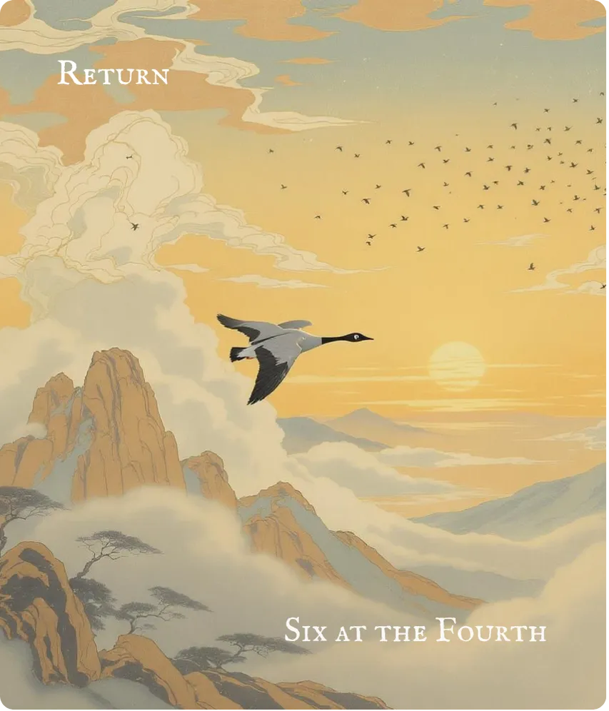 Hexagram 24 Return (The Turning Point) — Six in the Fourth Card