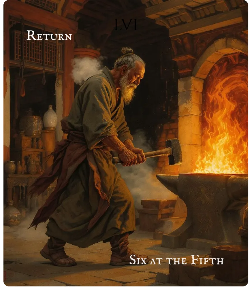 Hexagram 24 Return (The Turning Point) — Six in the Fifth Card