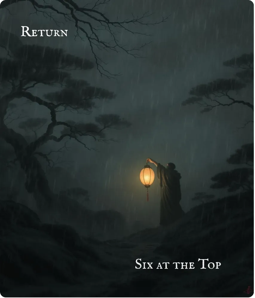 Hexagram 24 Return (The Turning Point) — Six at the Top Card