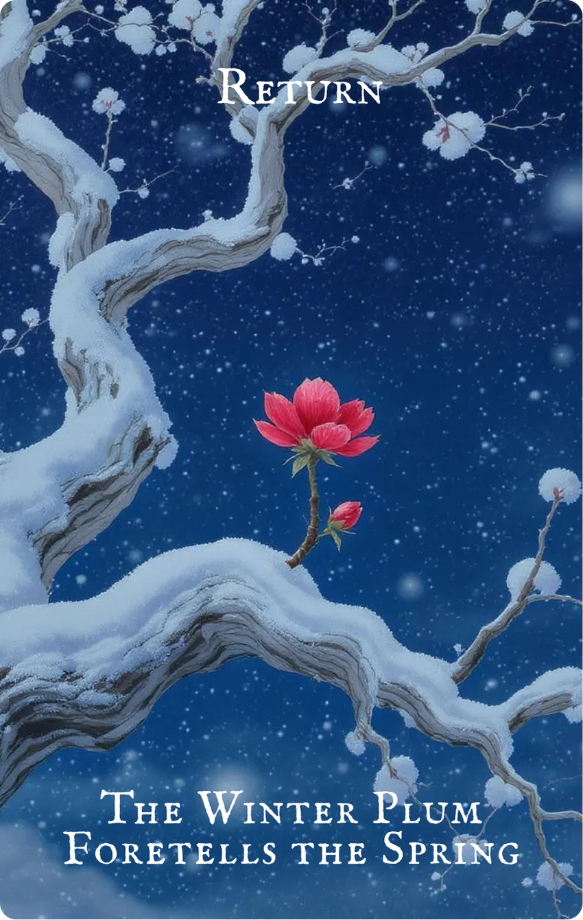 Hexagram 24 Return (The Turning Point) Card — Front