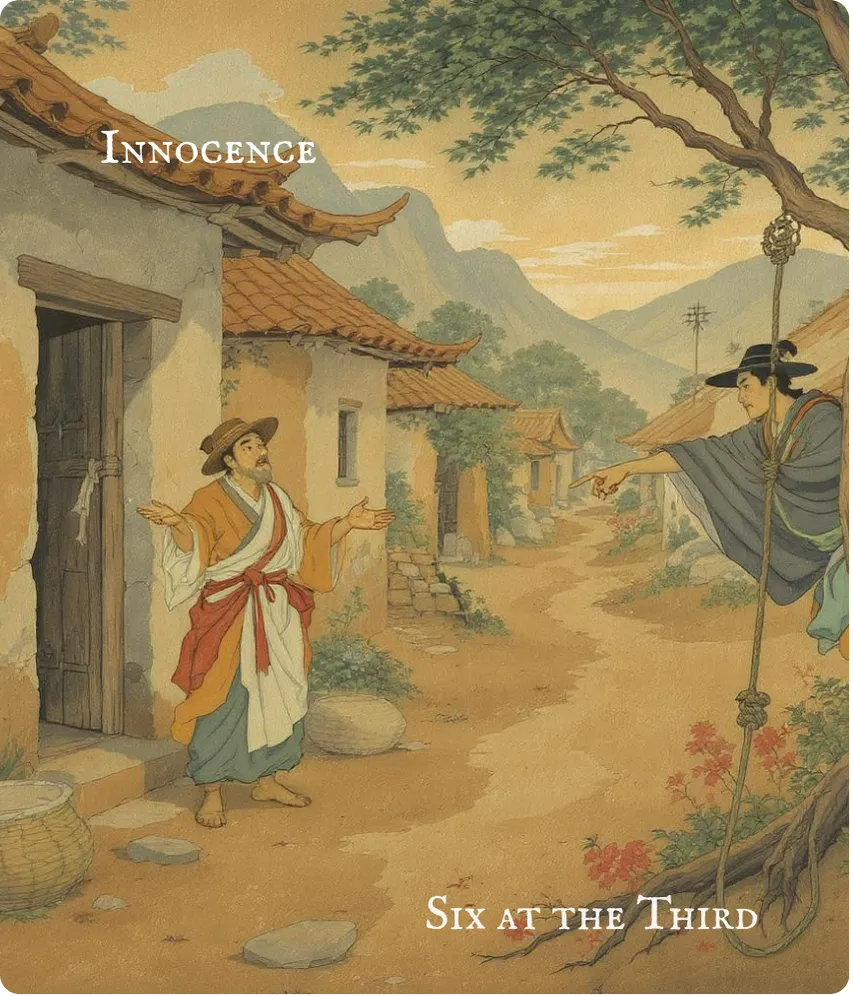 Hexagram 25 Innocence (The Unexpected) — Six in the Third Card