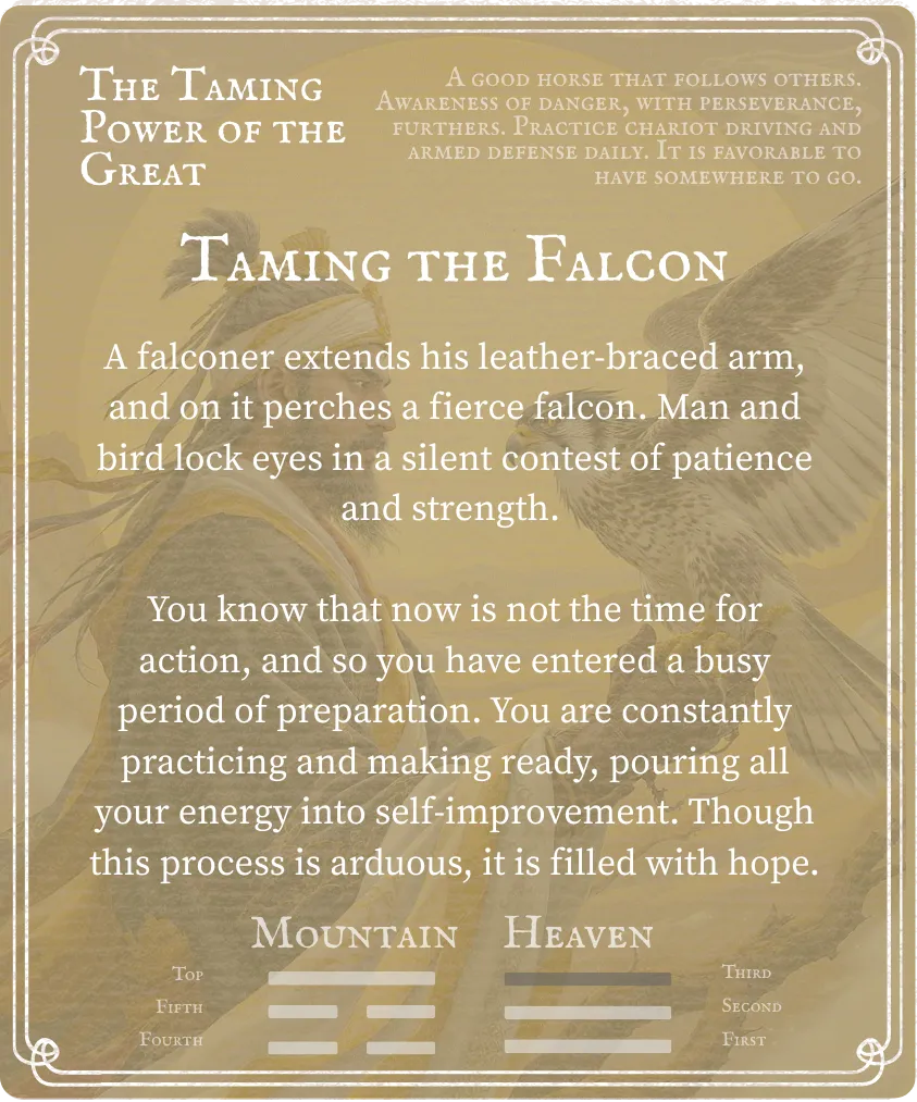 Hexagram 26 Nine in the Third — Card Back