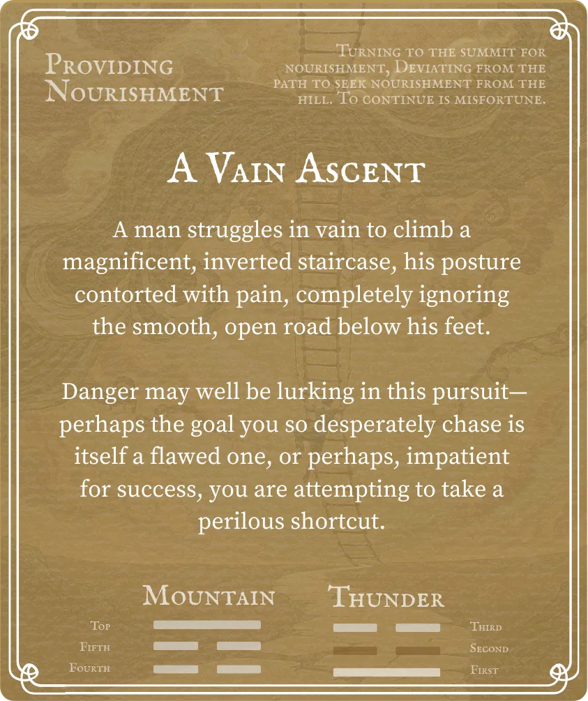 Hexagram 27 Six in the Second — Card Back