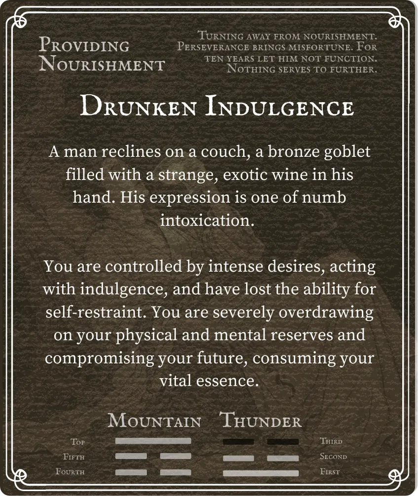 Hexagram 27 Six in the Third — Card Back