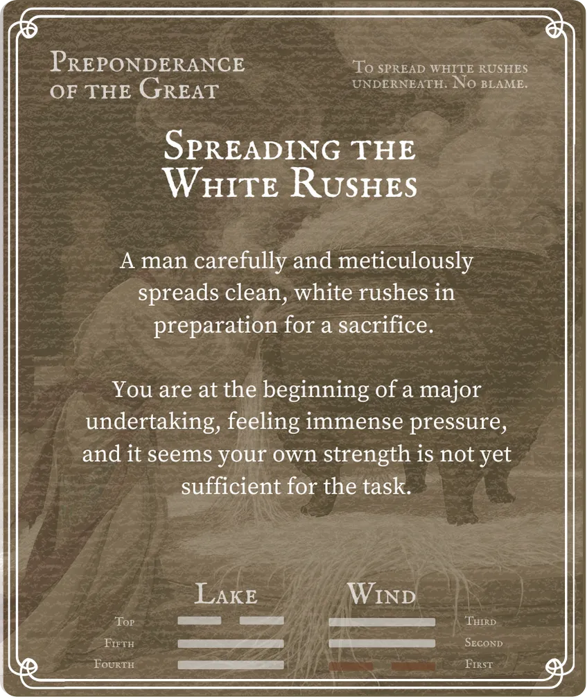 Hexagram 28 First Six — Back