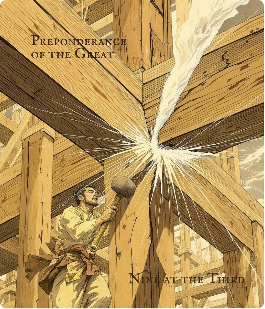 Hexagram 28 Nine in the Third Line Card