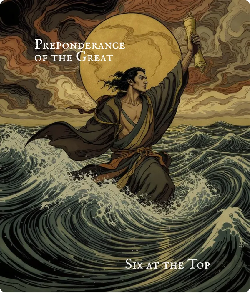 Hexagram 28 Six at the Top Line Card