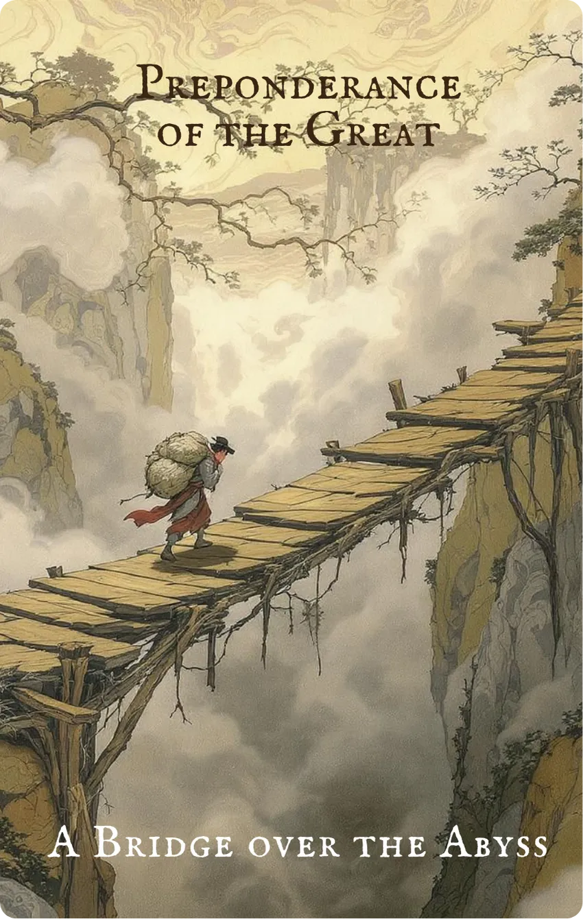 Hexagram 28 Preponderance of the Great — Card Front