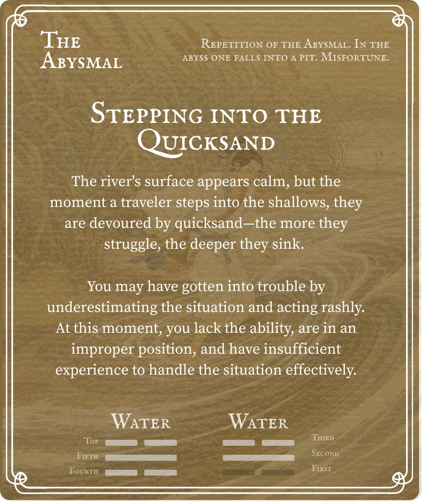 Hexagram 29 First Six — Back