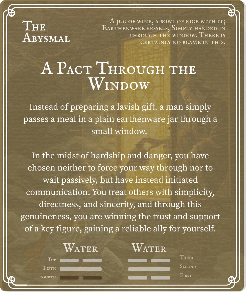 Hexagram 29 Six in the Fourth — Back