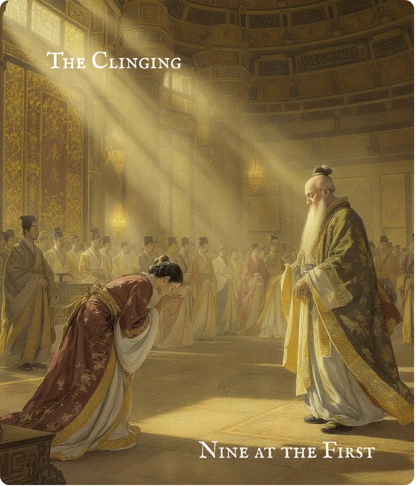 Hexagram 30 First Nine Line Card