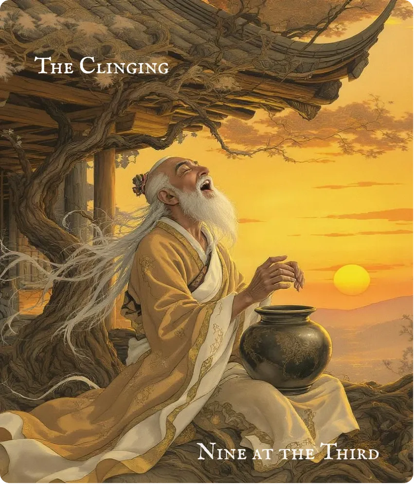 Hexagram 30 Nine in the Third Line Card