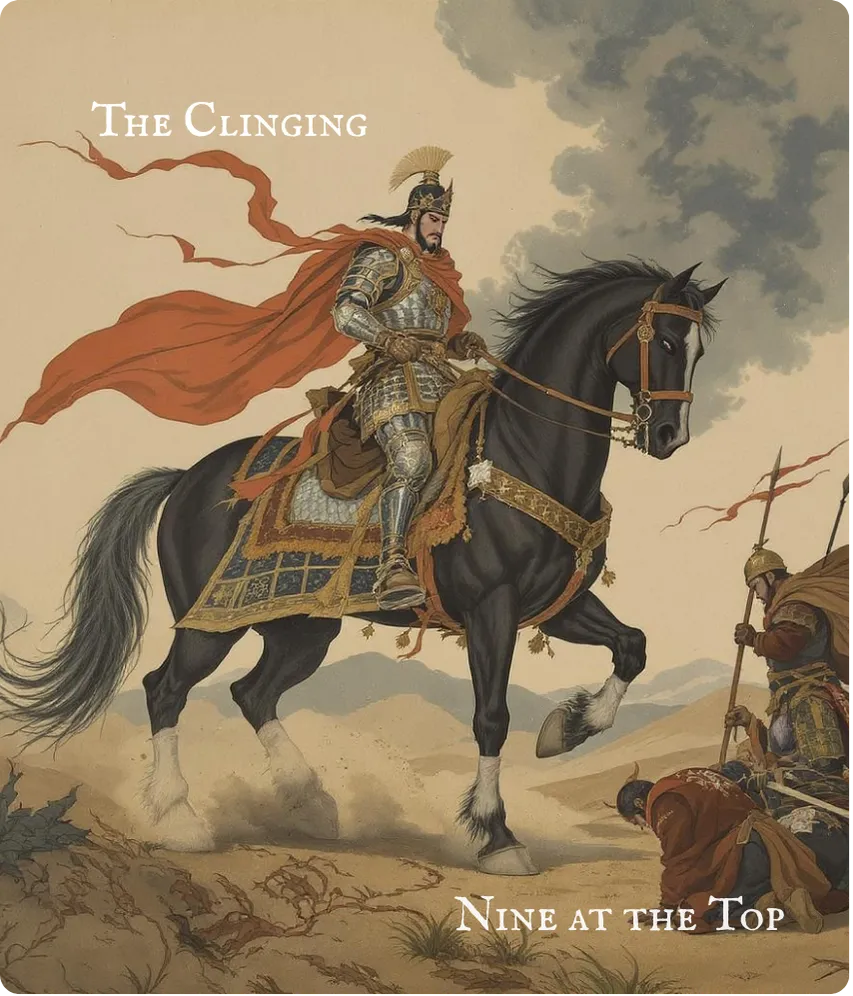 Hexagram 30 Nine at the Top Line Card