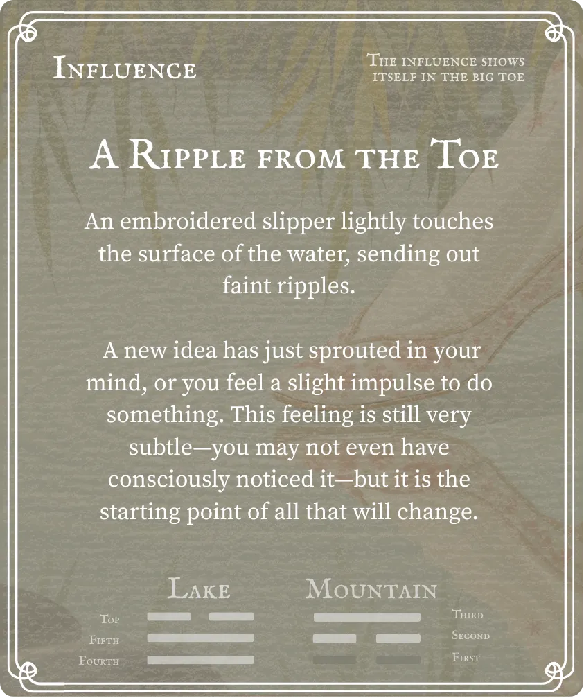 Hexagram 31 First Six — Back