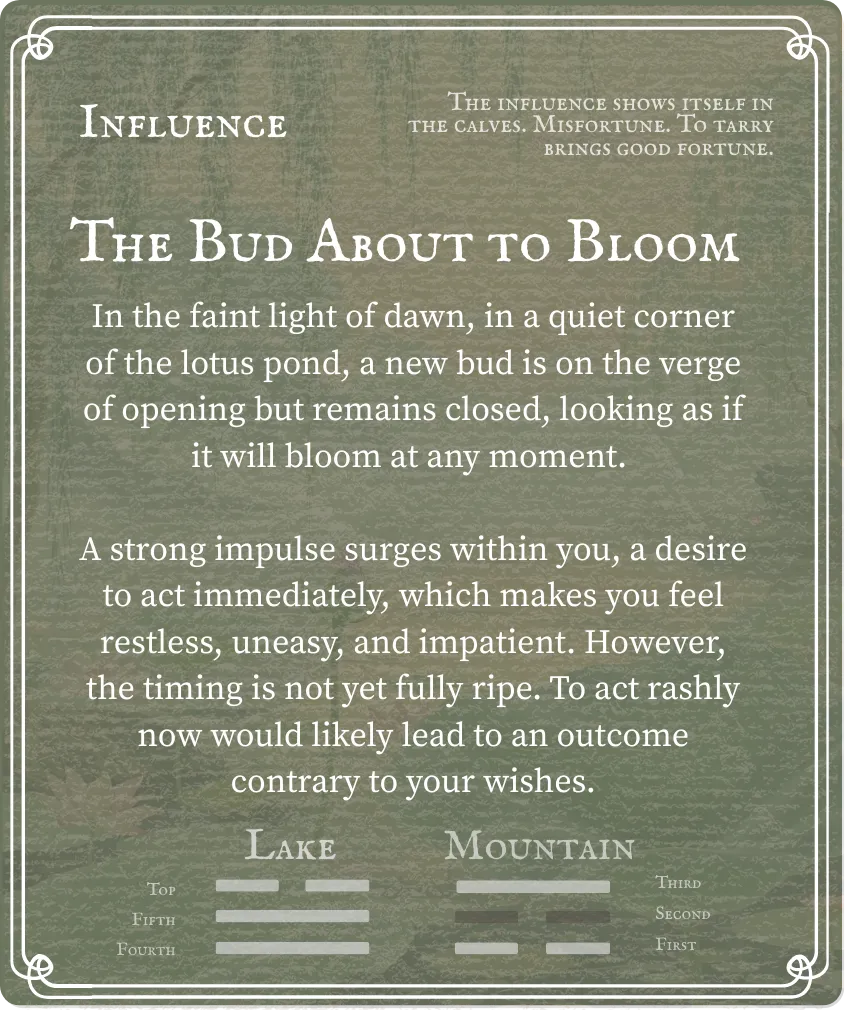 Hexagram 31 Six in the Second — Back