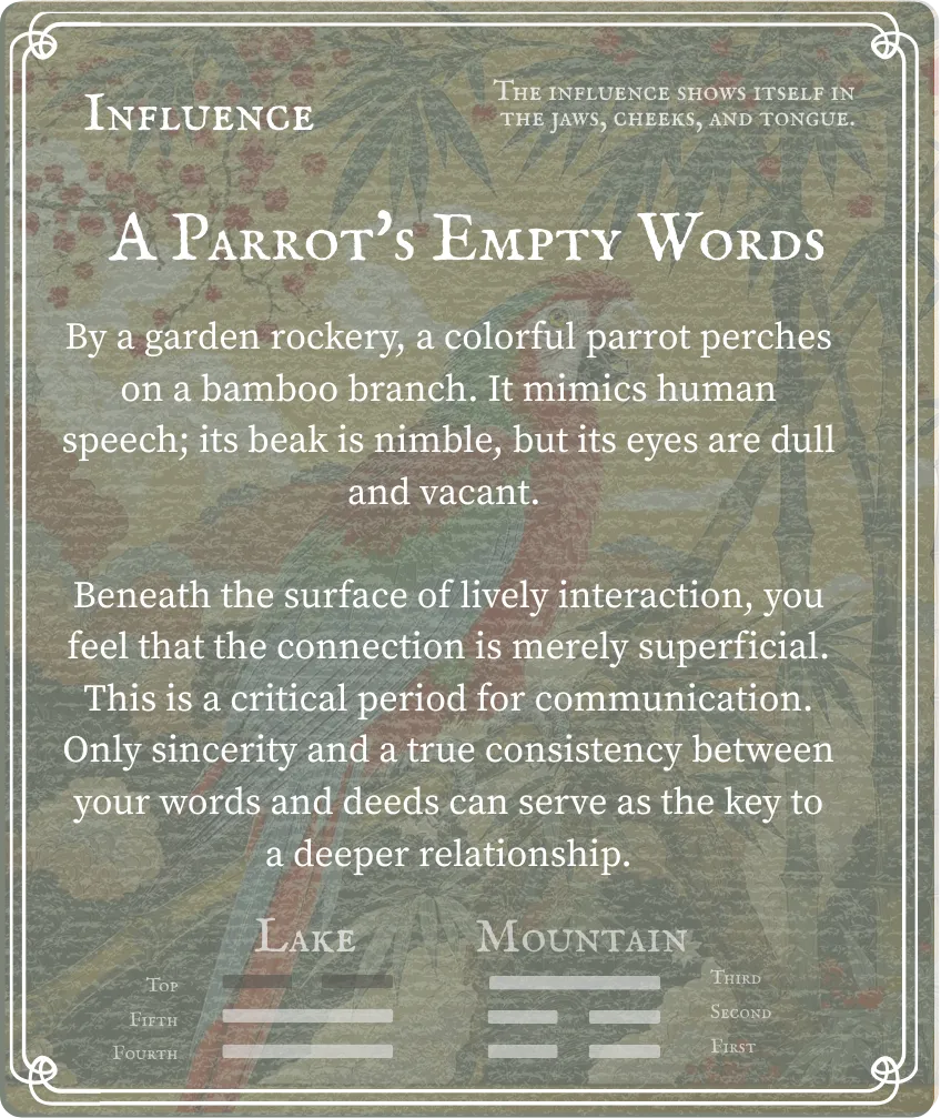 Hexagram 31 Six at the Top — Back