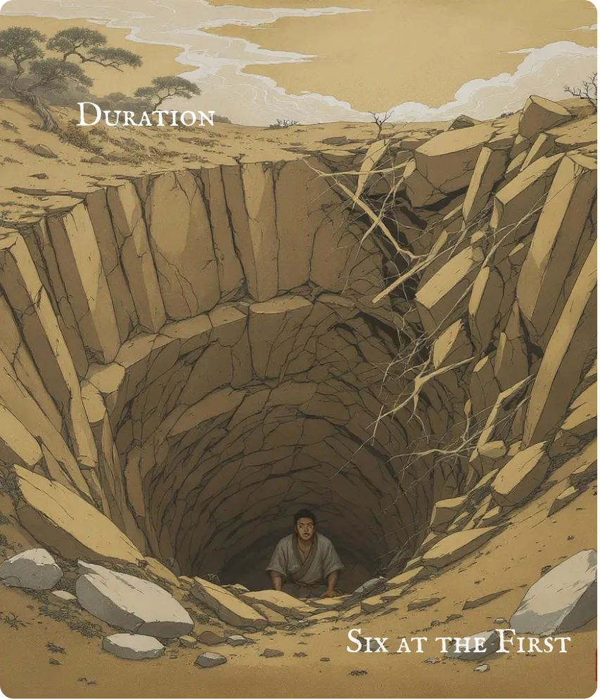 Hexagram 32 First Six — Seeking Depth Too Soon Card