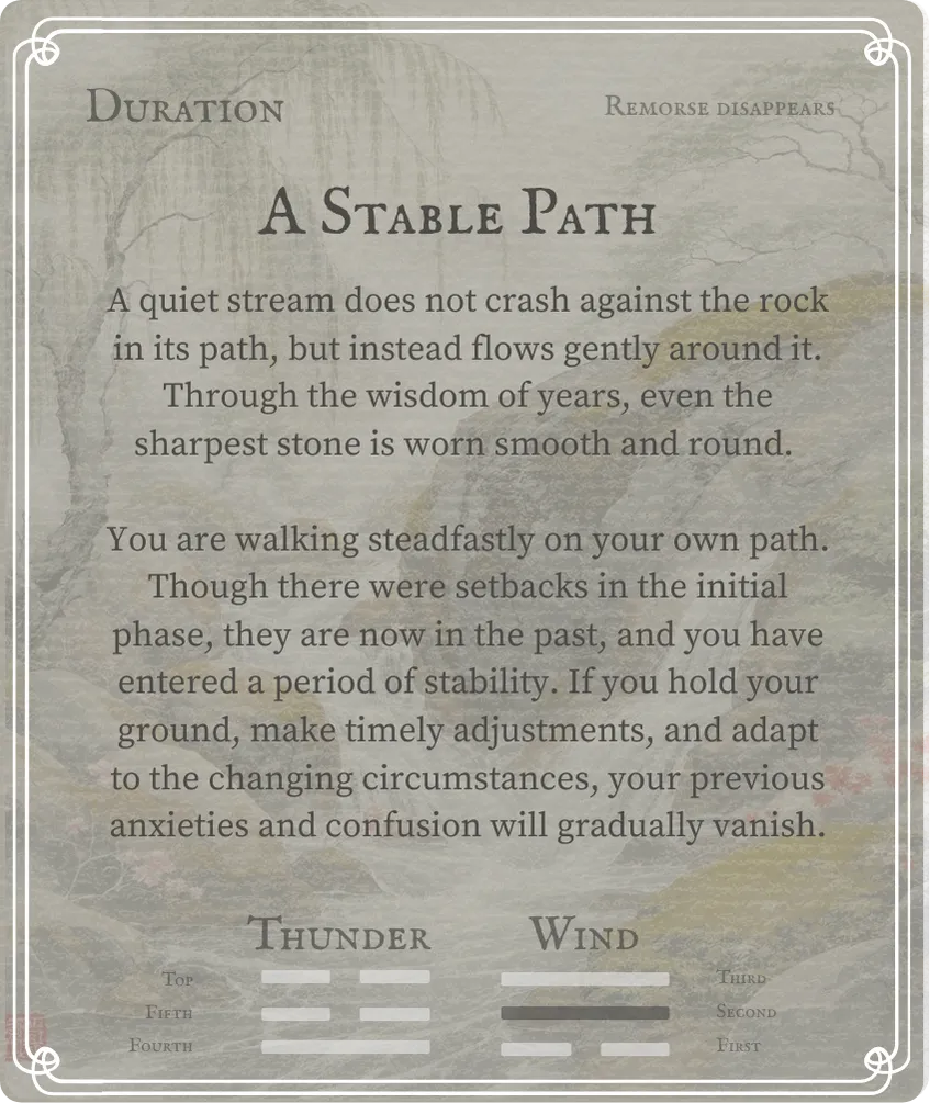 Hexagram 32 Duration Nine in the Second Line — Back