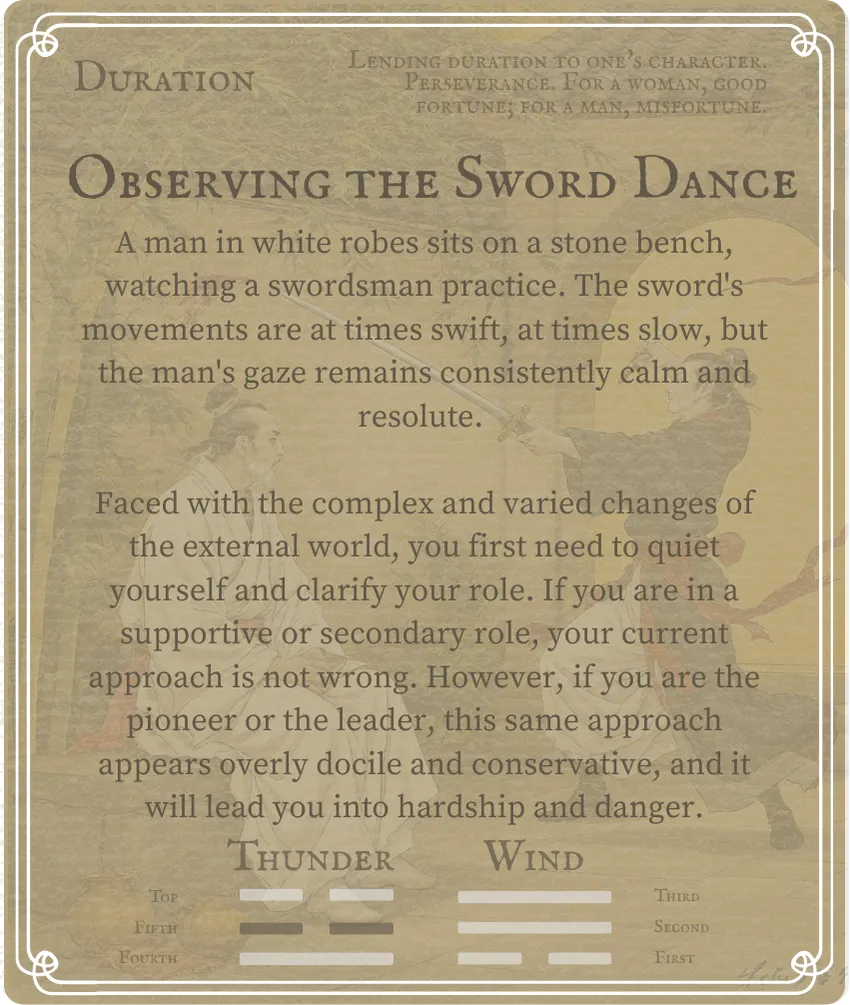 Hexagram 32 Duration Six in the Fifth Line — Back