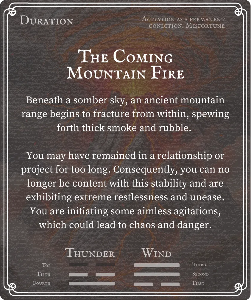 Hexagram 32 Duration Six at the Top Line — Back